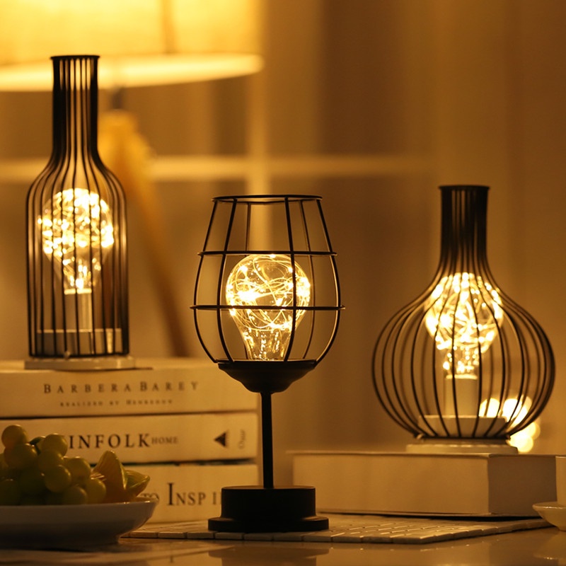 Lâmpada De Mesa Led Retro Bar Lampara De Noche Dormitor Abajur Decoração De Sala Quarto Luces De Café Luz Noturna