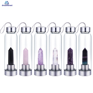 DF Garrafa De Água De Vidro Pedra Preciosa Natural Cristal Transparente Energia Infused Elixir Melhor Para Casa , Viajar E Presentes