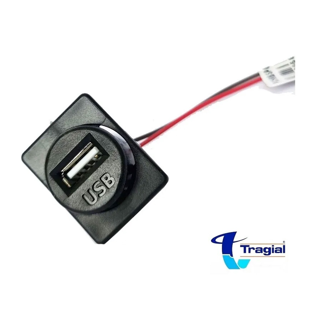 Tomada Carregador Usb Veicular Universal 12v Tragial | Shopee Brasil
