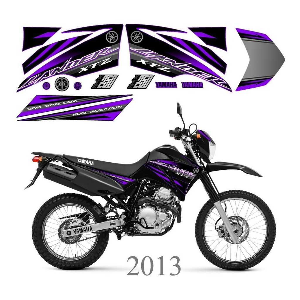 Faixa Lander 250 2013 Preto Com Roxo 2 + Verniz