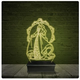 Abajur Luminária Acrílico Led - Princesa Cinderela disney 04