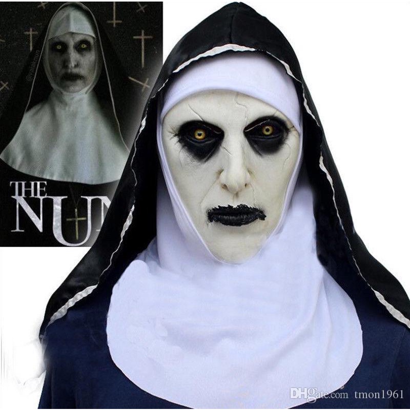 Máscara Terror Haloween A Freira Valak Latex Realista C/ Véu