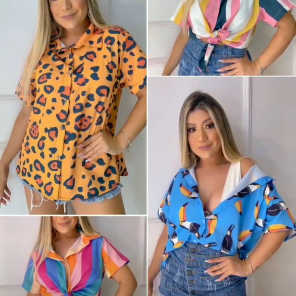 Camisa deals botoes feminina