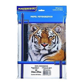 Papel Fotográfico A4 Glossy 230g 50 Folhas Premium Brilho MasterPrint