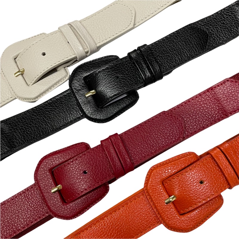 Cinto Feminino Couro Legítimo, Fivela Encapada (Pentágono)