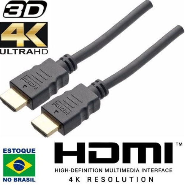 Cabo HDMI x HDMI 1.8 Metros Full HD 1080p Computador Notebook Ps3 Tv Xbox