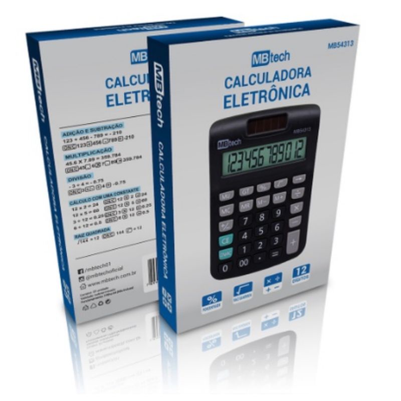 Calculadora Eletrônica De Mesa 12 Dígitos - MBtech | Shopee Brasil