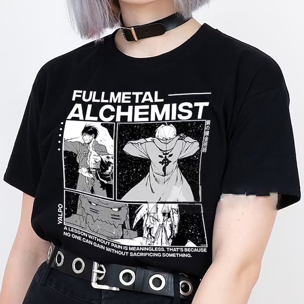 Fullmetal Alchemist Brotherhood Anime T Shirt 100% Algodão