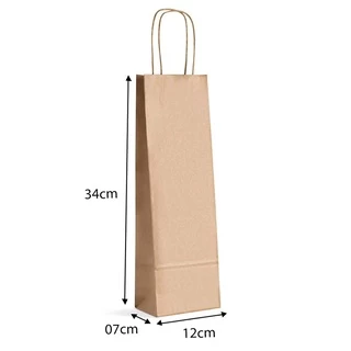 Sacola Papel Kraft Garrafa ( 12x07x34 20unid Promoção )