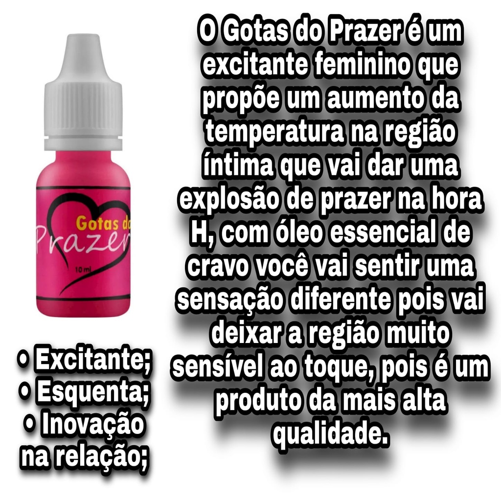 GOTAS DO PRAZER EXCITANTE FEMININO 10ML | Shopee Brasil