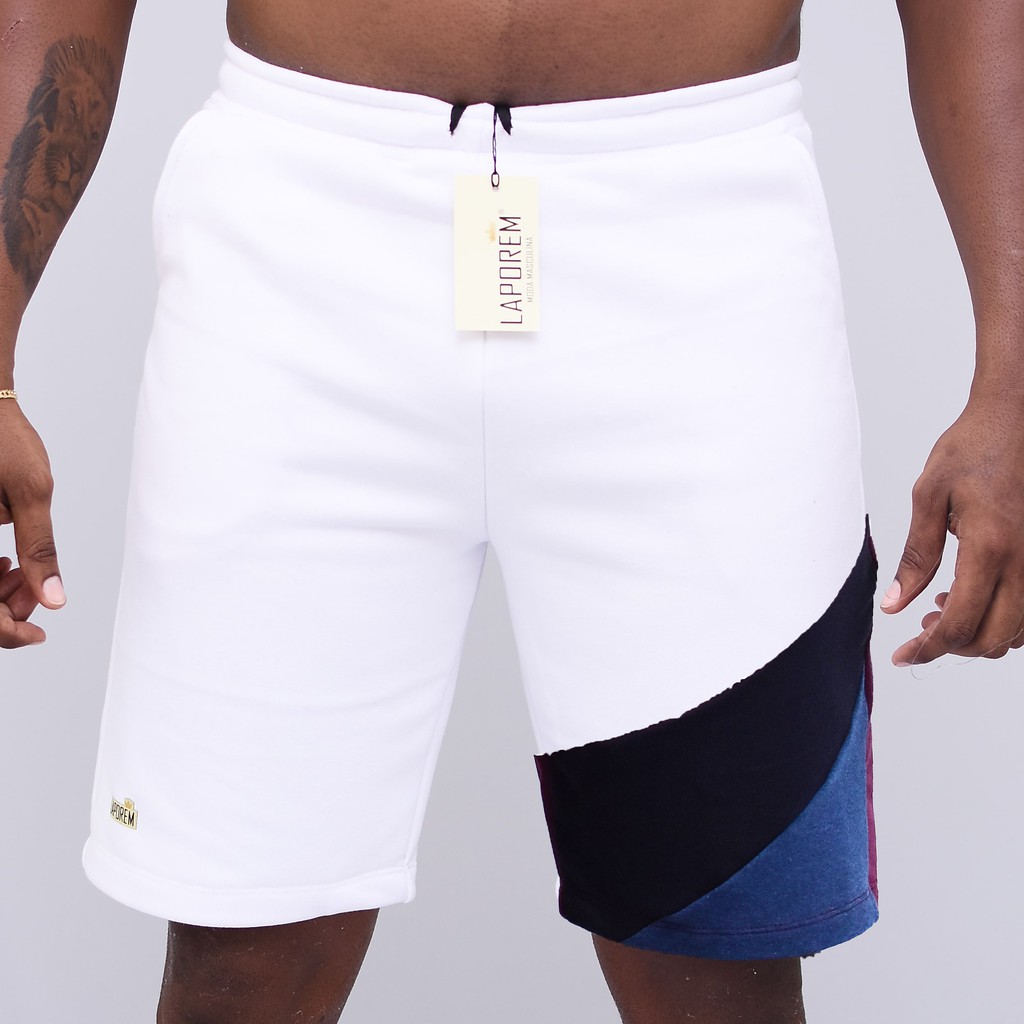 Bermuda branca moletom store masculina