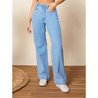 Calça Jeans Wide Leg Moda Feminina