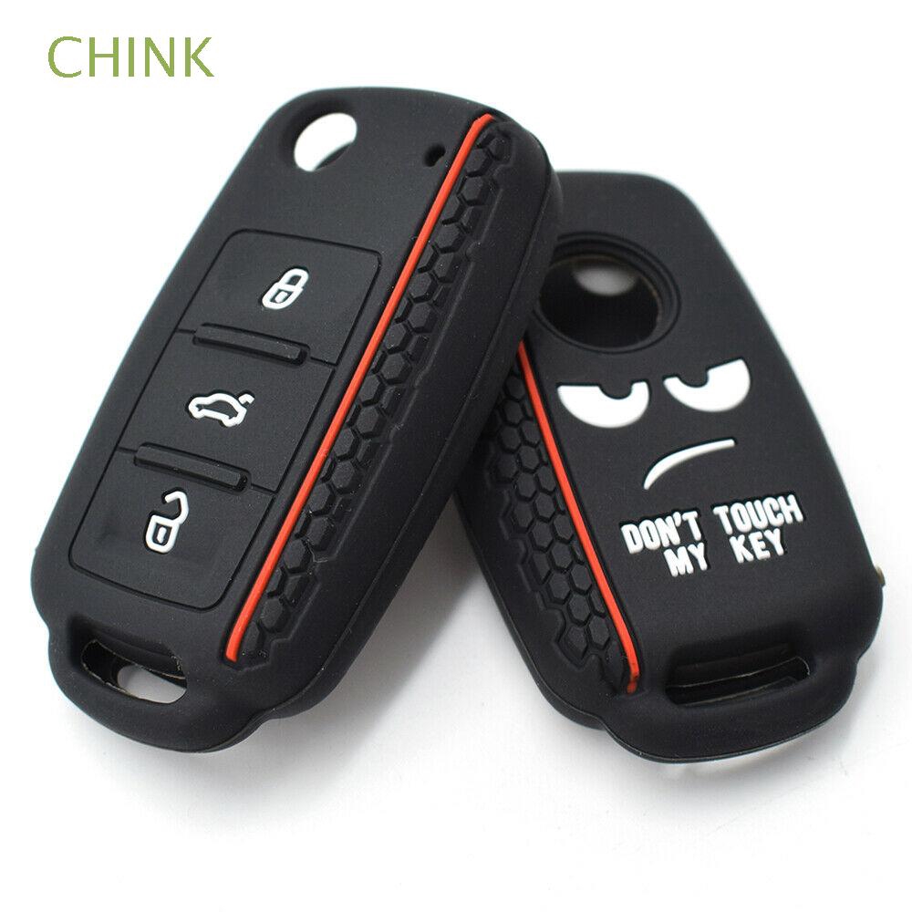 CHLIZ Soft Silicone Auto Remote Fob Cover Car Key Case 3 Button