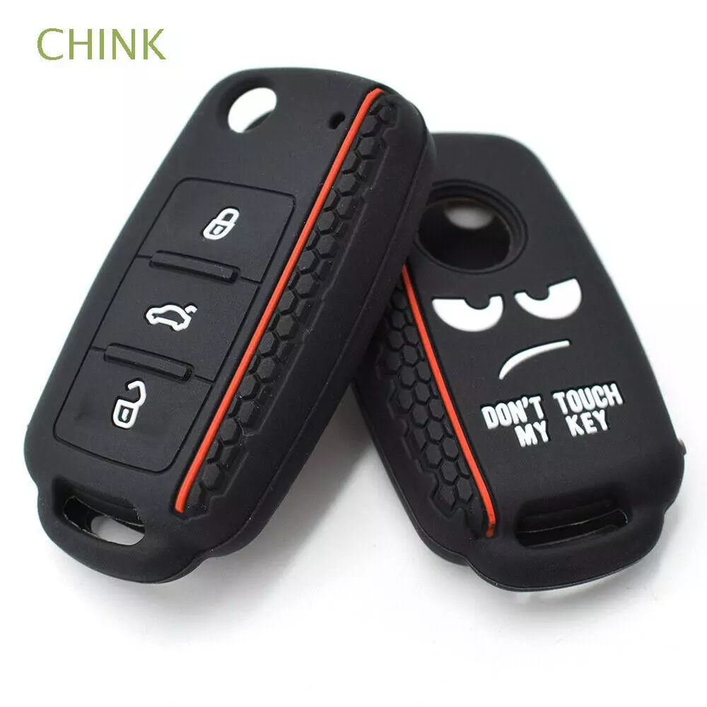 CHLIZ Soft Silicone Auto Remote Fob Cover Car Key Case 3 Button