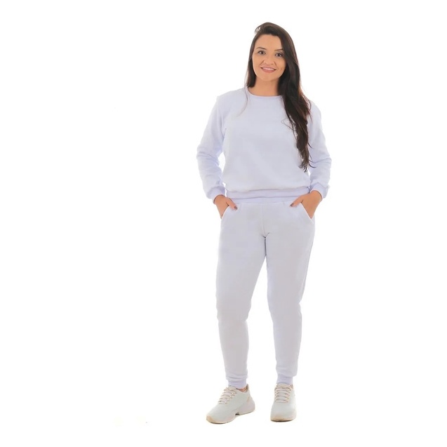 Conjunto de hot sale moletom feminino branco