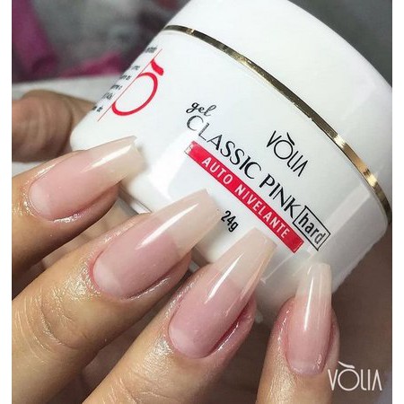 Gel Para Alongamento De Unhas Classic Pink Hard Vólia 24g | Shopee Brasil