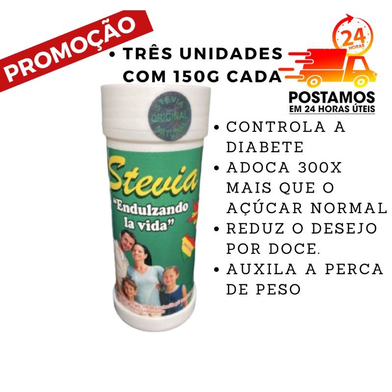 3 Stevia natural adoçante granulado importado