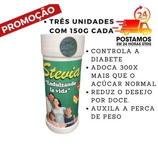 3 Stevia natural adoçante granulado importado