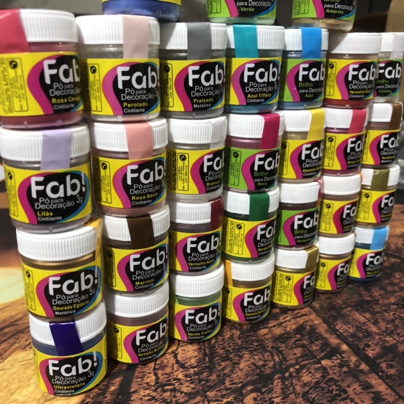 Pó Comestível FAB 3g - Corante Brilho Comestível De Colorir Bolo Metálico Brilhante Cintilante Alimentício Confeitaria Padaria álcool cereais ( chocobraz )