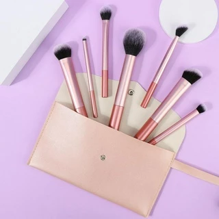 7 Conjunto de Escova de Maquiagem Profissional Rosa Conjunto de Escova Blush Escova em Pó Solto Escova de Pó Escova de Pó Solto Escova para Sombra Conjunto Completo Conjunto de Presente de Viagem com Bolsa de Armazenamento