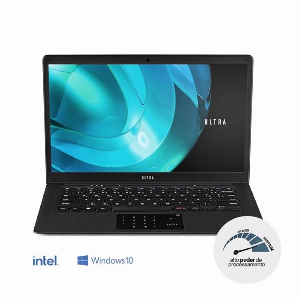 Notebook Ultra Intel Pentium 4GB RAM 500GB HDD Windows 10 Home 14,1 Pol. HD Preto - UB322