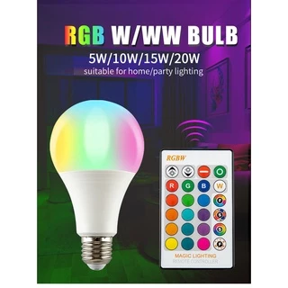 E27 Lâmpada De Controle Inteligente Led RGB Regulável 10W 15W 20W RGBW Branca Decoração Casa