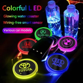 7 cores LED porta-copos luz usb luminoso porta-copos abajur decorativo atmosfera luz almofada antiderrapante luzes coloridas porta copos luz do carro