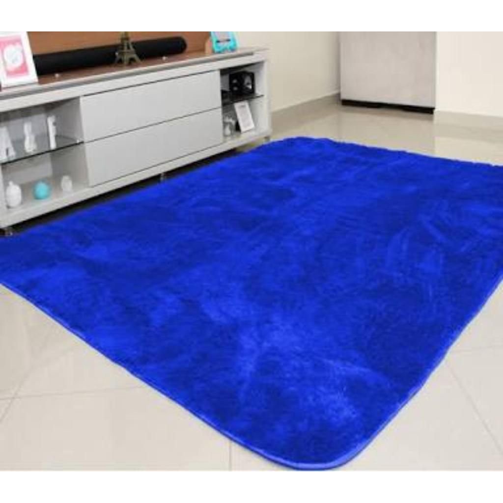 tapetes Para Sala Peludos Blue / Azul Claro 1.15x1.60mts