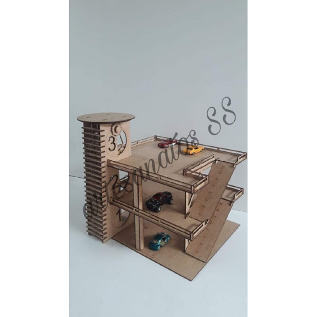Estacionamento - Hot Wheels -Park C/ Elev 3 Andares Mdf Cru