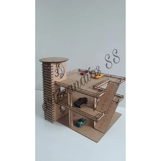 Estacionamento - Hot Wheels -Park C/ Elev 3 Andares Mdf Cru