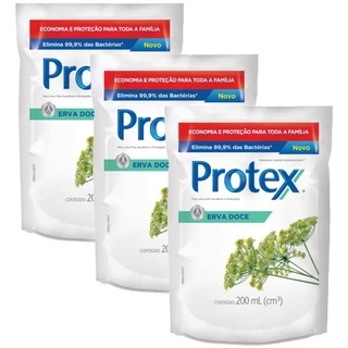 Kit Sabonete Líquido Protex Erva Doce 200ml Refil com 3 unidades em Oferta na Shopee