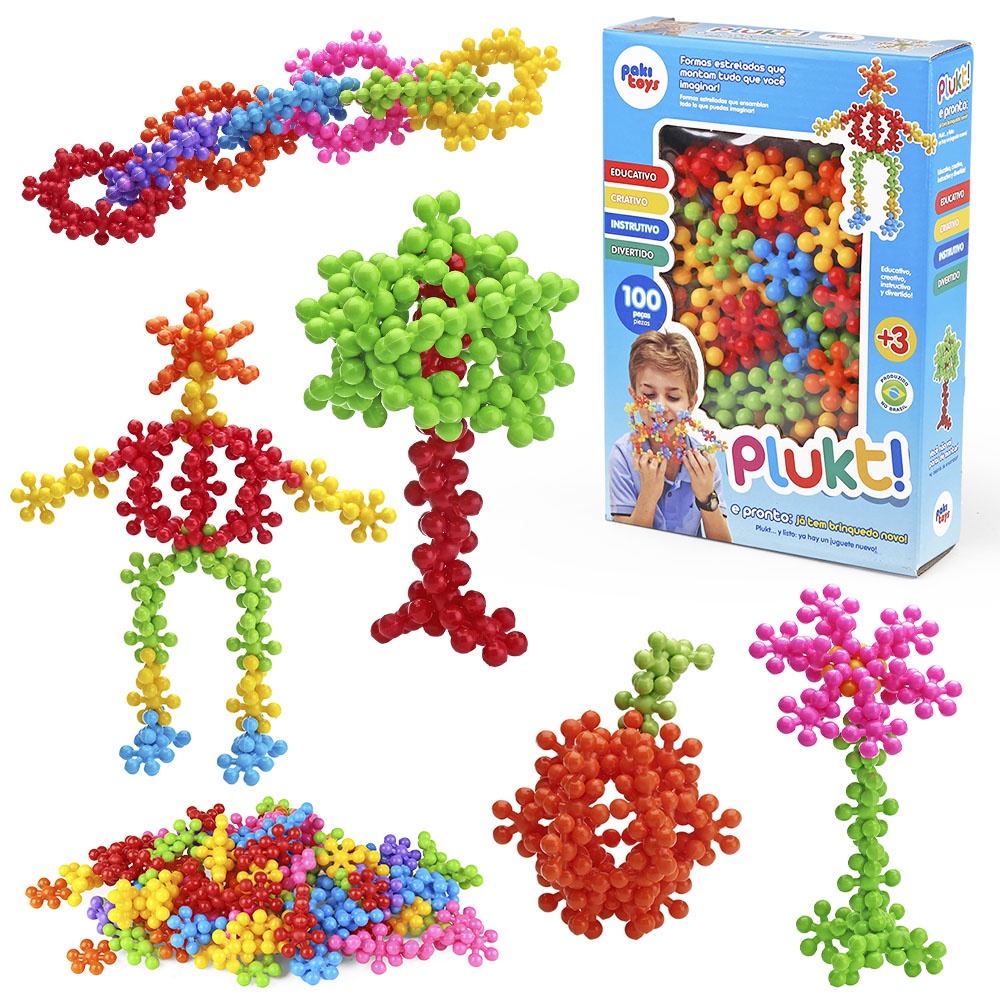 Pecinhas Grandes Montar Encaixar Rodinha Brinquedo Educativo - R$ 69,9