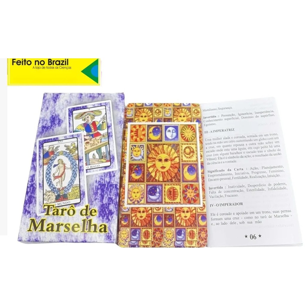 Tarot de Marselha Original 22 Cartas Esotérico + Manual Explicativo ...