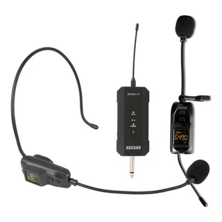 Microfone sem fio duplo Arcano SUSA-11 lapela e auricular