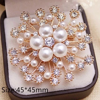 Broche Feminino Com Pérolas Falsas / Cristais / Strass / Flores Para Casamento / Festa De Noiva