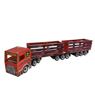 Caminhão De Brinquedo Transporte Animais Caminhão Boiadeiro MDF - Total Bag  - Leve Seu Produto Com Estilo