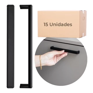 15 X Puxador Slim Gaveta Armario Moveis Aluminio Round 128mm