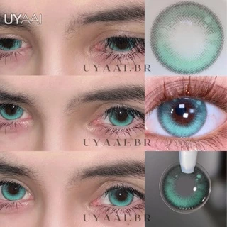 2022 Novos Desenhos UYAAI 2pçs/1 Par Lentes De Contato Coloridas Natural Para Contatos Olhos Meninas Lágrima Verde