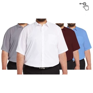 Kit 4 Camiseta Social Extra Grande Manga Curta Camisa Social Plus Size Camisa Masculina Social Extra GG Blusa Social Plus Size Esporte Fino