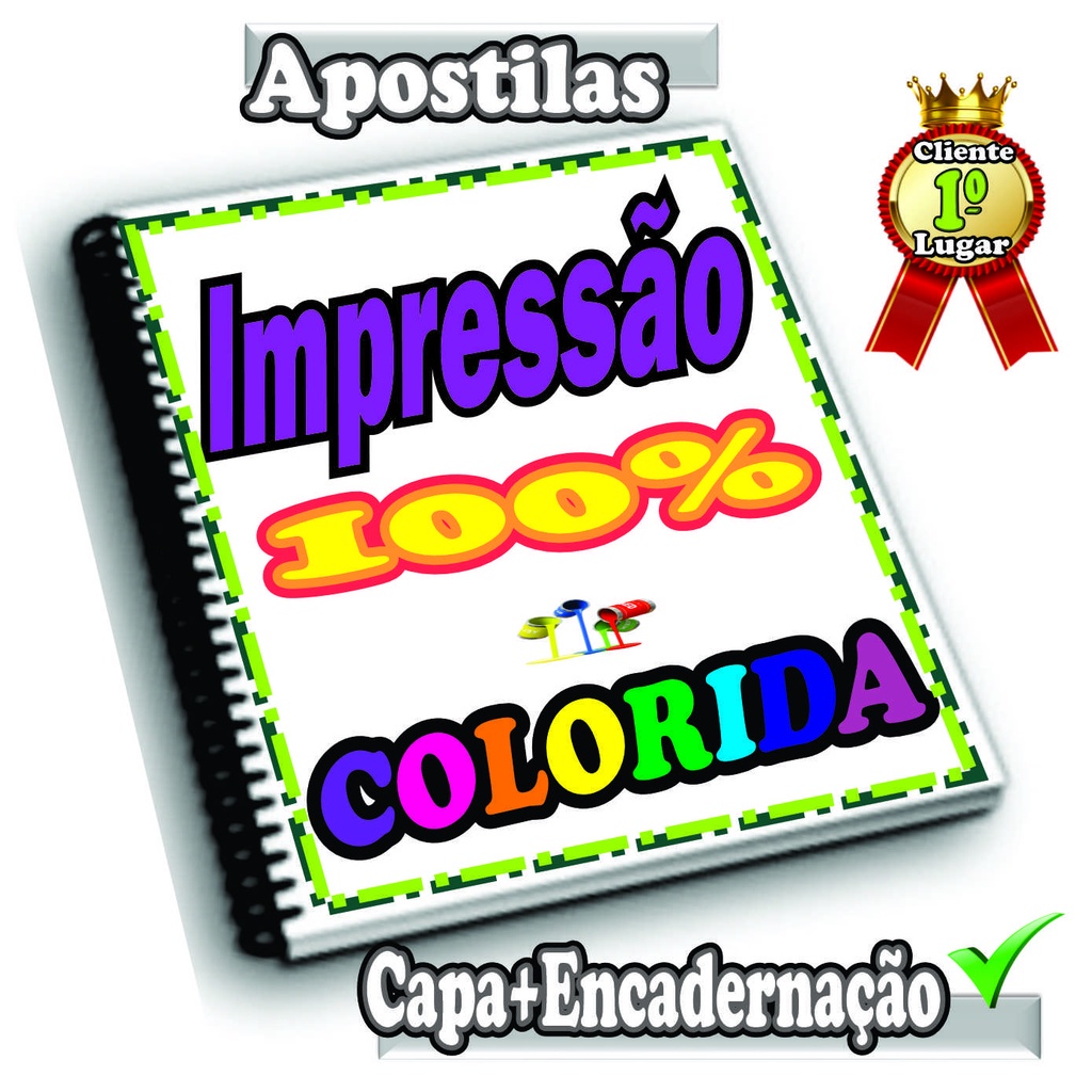 Impressão De 1 Apostila Tamanho A4 Com 593 Páginas Totalmente Colorida Impressa Frente E Verso E 1633