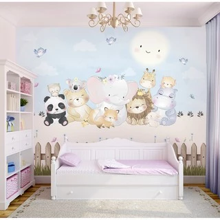 Papel de Parede Animais Fofos Para Quarto Infantil de Bebê e Criança m²