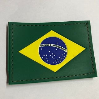 Patch Emblema PVC Emborrachado Da Bandeira Do Brasil Com Fecho de Contato  Para Mochilas Jaquetas Uniformes Militares Chapéus e Bonés