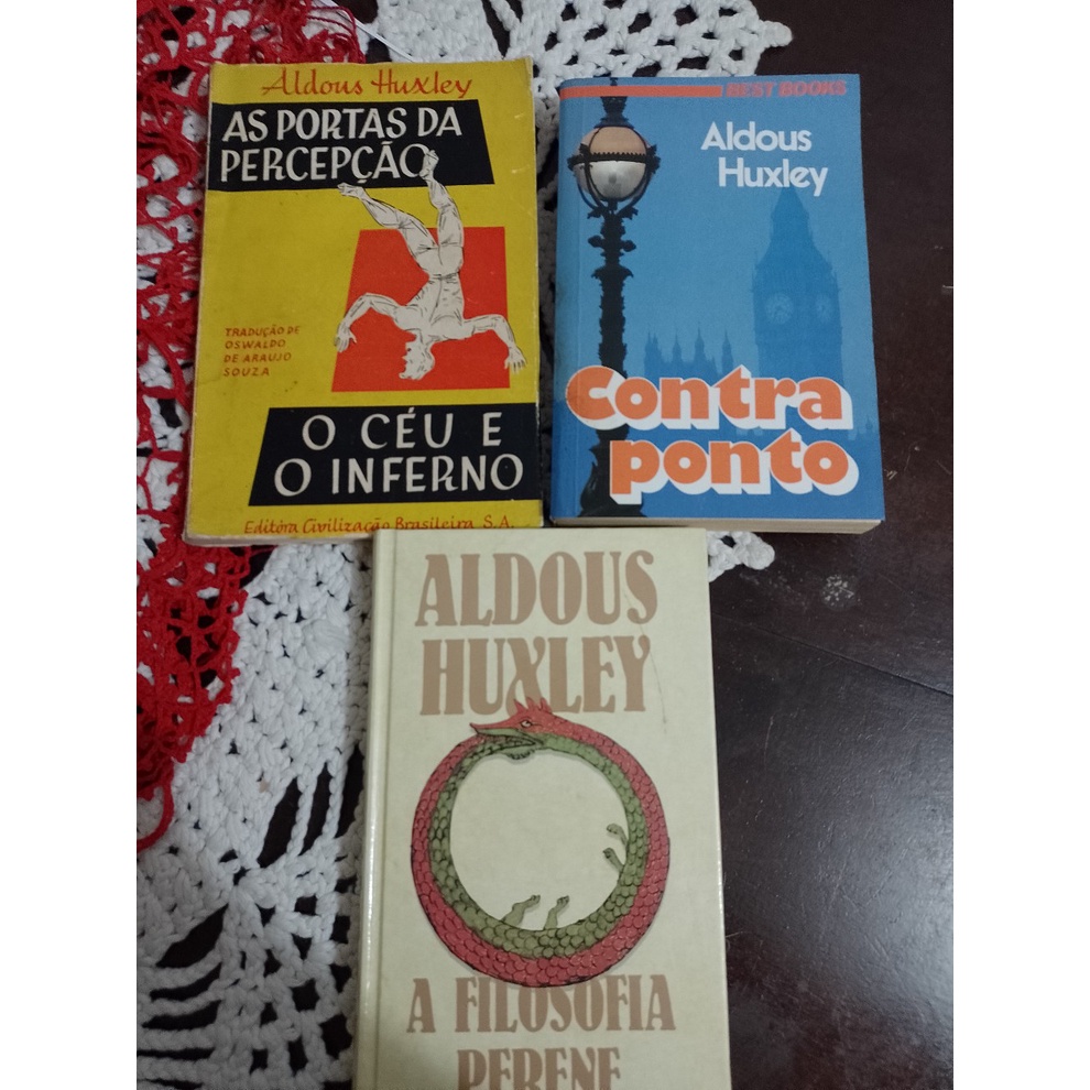 3 livros de aldous huxley,contra ponto,as portas da percepção,a ...