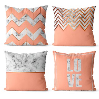 kit 4 capas de almofadas marmore love