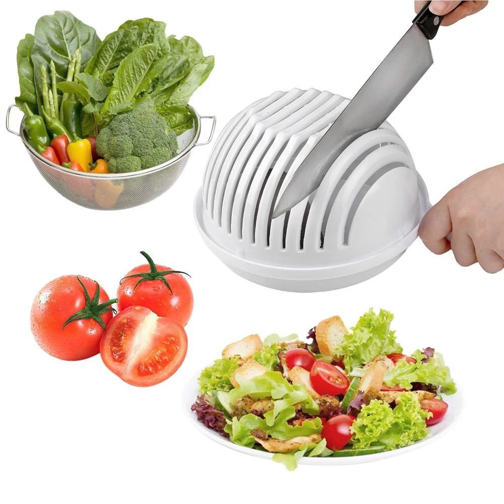 Cortador Fatiador De Salada Chef Salad Cutter Bowl Seguro | Shopee Brasil