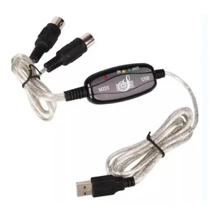 Cabo Adaptador Conversor Audio Midi Interface Usb Suporte Teclado Guitarra Violão