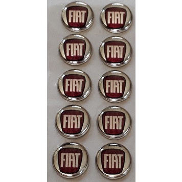 Emblema Adesivo Miolo Chaves Fiat 13mm Vinho Resinado PU