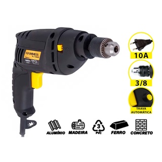 Furadeira Parafusdeira Martelete Elétrica 10mm 550W Mandril 3/8