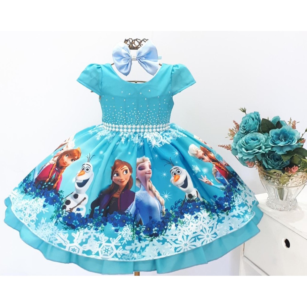 vestido frozen em Promoção na Shopee Brasil 2023