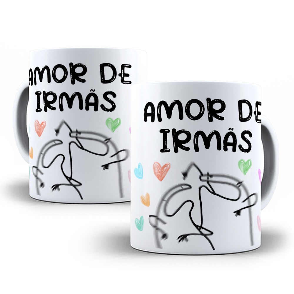 Caneca Flork meme Casal O amor tudo suporta